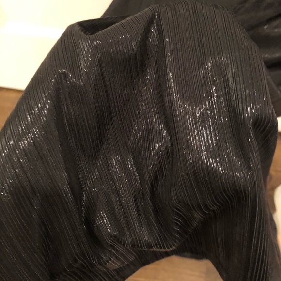 Revolve Motel Emmet Shiny Black Long Sleeve Dress - Picture 7 of 7